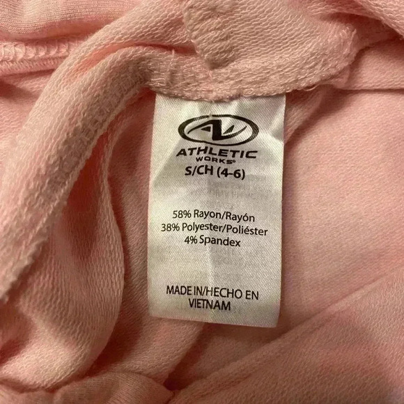 Women’s lightweight pink pullover hoodie thumb holes & a crossover at waist SM - Picture 6 of 8